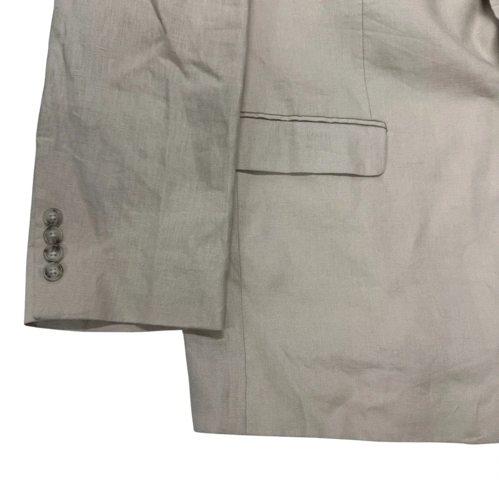 Pronto Uomo Platinum Mens Tan 100% Linen Blazer Sport Coat 52 Extra Long NWT